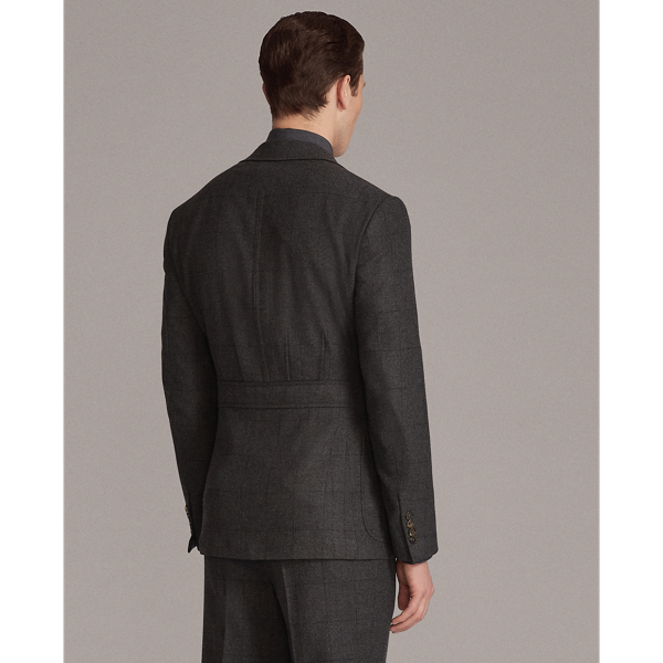 Charcoal Kent Windowpane Wool Suit Jacket Purple Label 6