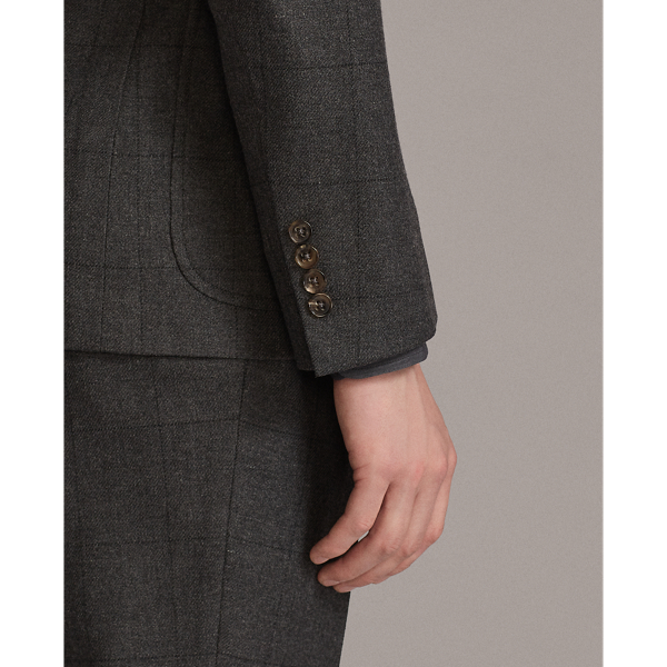 Charcoal Kent Windowpane Wool Suit Jacket Purple Label 8