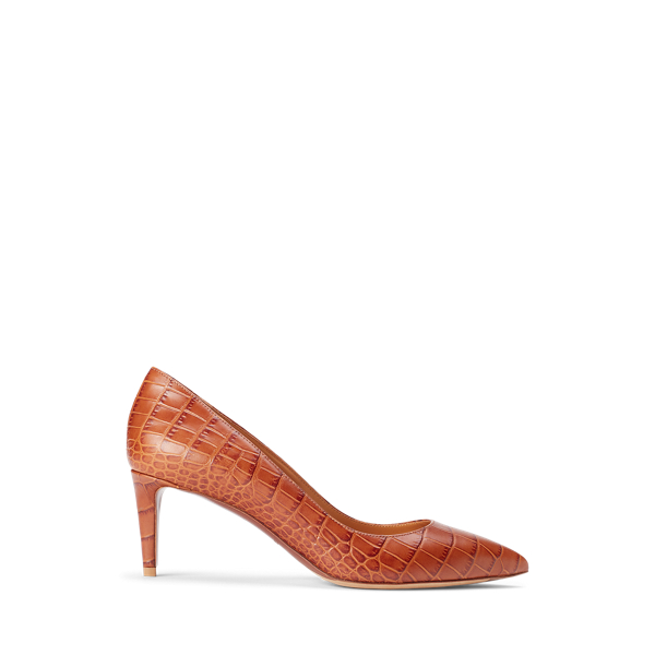 Dinah Crocodile-Embossed Pump Ralph Lauren Collection 1