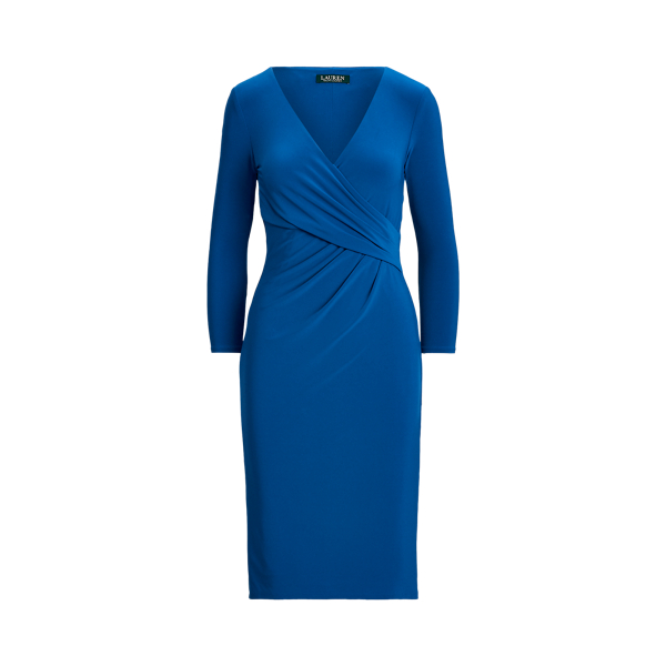 Dark Cerulean Jersey Surplice Dress Lauren 2