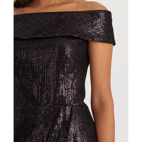 Raisin Sequined Off-the-Shoulder Dress Lauren 6
