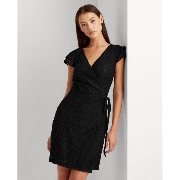 Ralph lauren black lace dress best sale