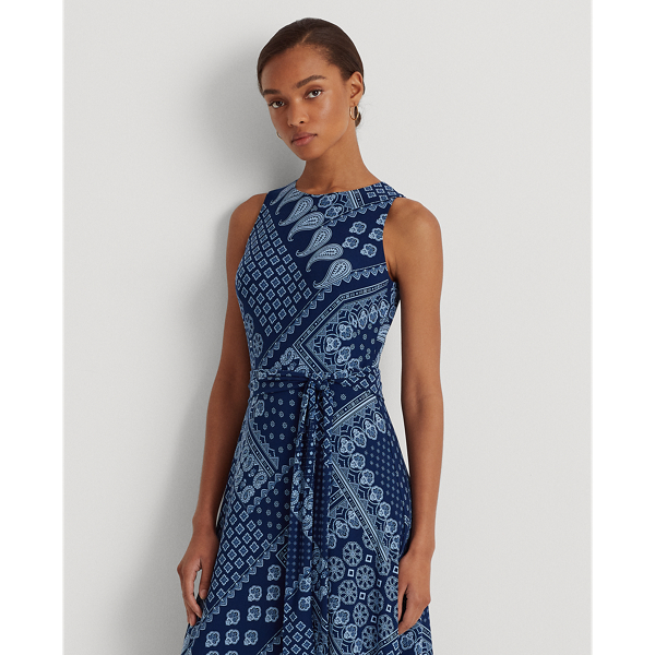 Twilight Royal/Blue Bandana-Print Jersey Maxidress Lauren 4