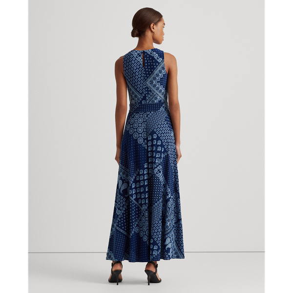 Twilight Royal/Blue Bandana-Print Jersey Maxidress Lauren 5