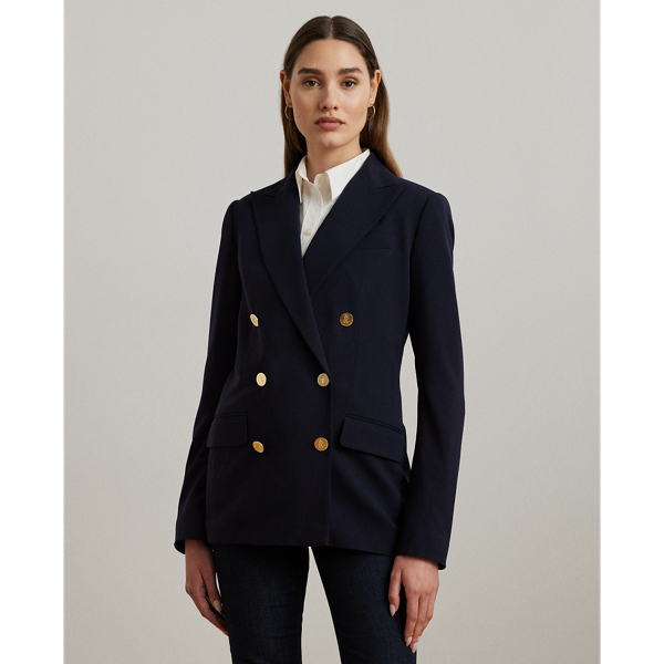 Lauren Navy Wool Crepe Blazer Lauren 1