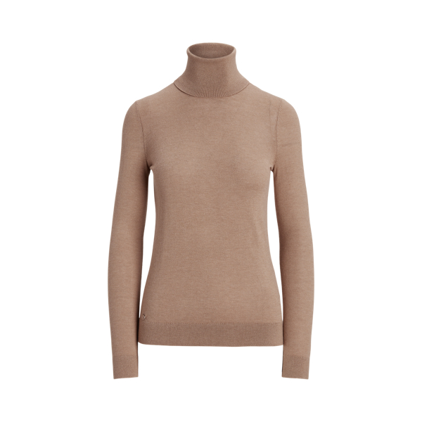 Truffle Heather Silk-Blend Roll Neck Lauren 2