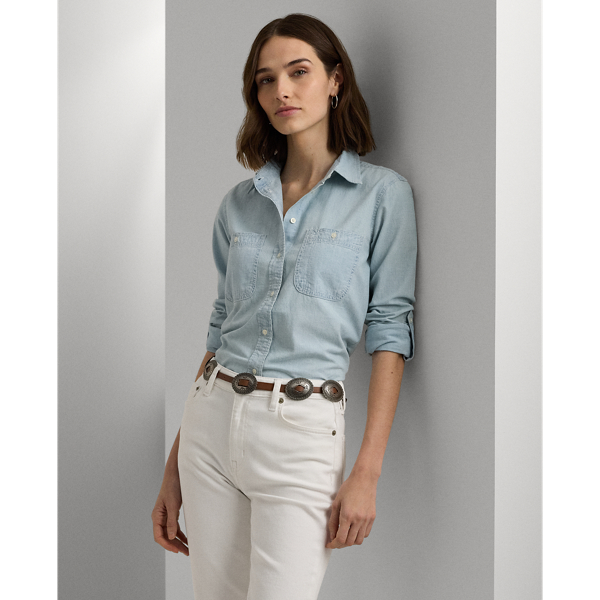Cotton Chambray Roll Tab–Sleeve Shirt | Ralph Lauren
