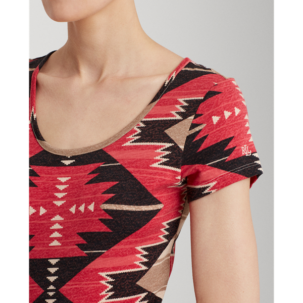 Maxiabito in jersey con stampa Lauren in Color cuoio multicolore 6
