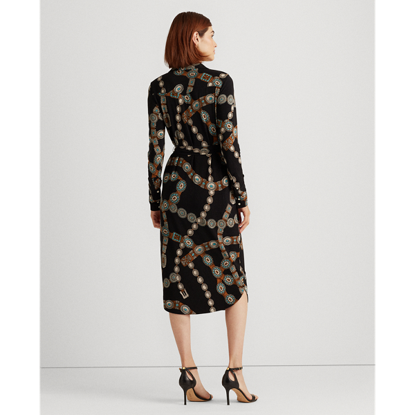 Print Jersey Shirtdress Lauren em Polo Black Multi 5