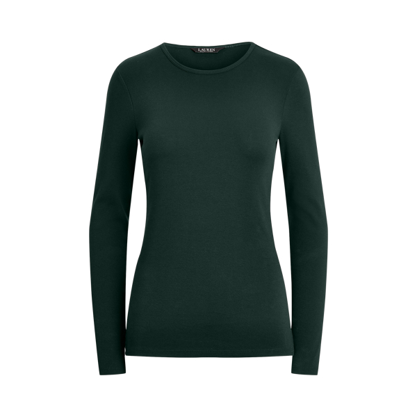 Stretch Cotton Long-Sleeve Tee Lauren 1