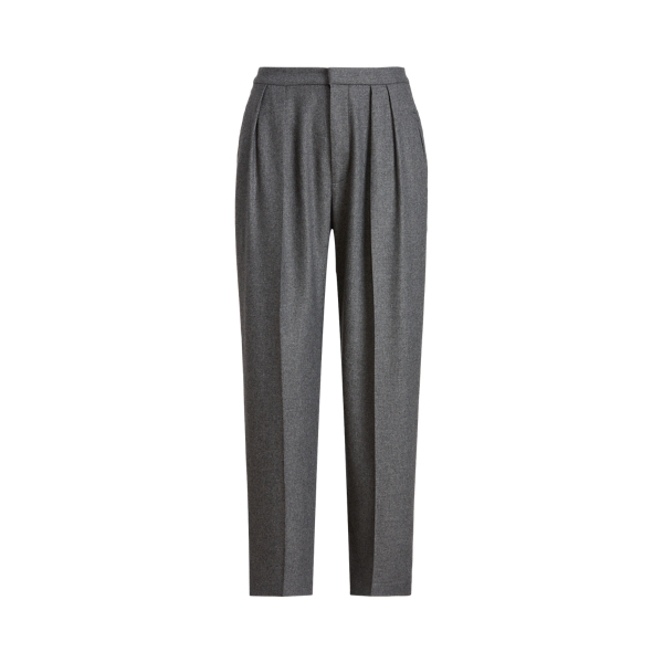 Lexington Grey Heather Pleated Wool Twill High-Rise Trouser Lauren 2