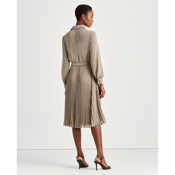 Grey Multi Herringbone Georgette Shirtdress Lauren 5