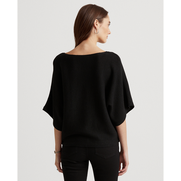 Polo Black Linen-Cotton Dolman-Sleeve Sweater Lauren 5