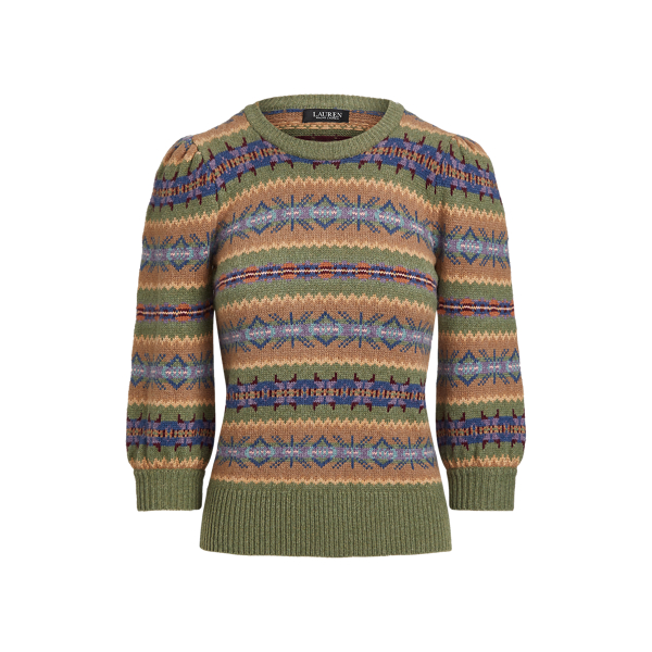 Pull en cachemire m&eacute;lang&eacute; Fair Isle Lauren en Multi 2