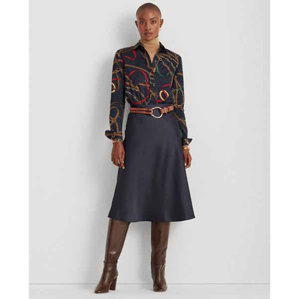Lauren Navy Multi Print Cotton Sateen Shirt Lauren 3