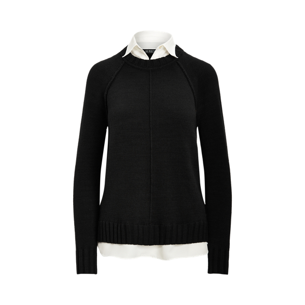 Polo Black Layered Cotton Sweater Lauren 2