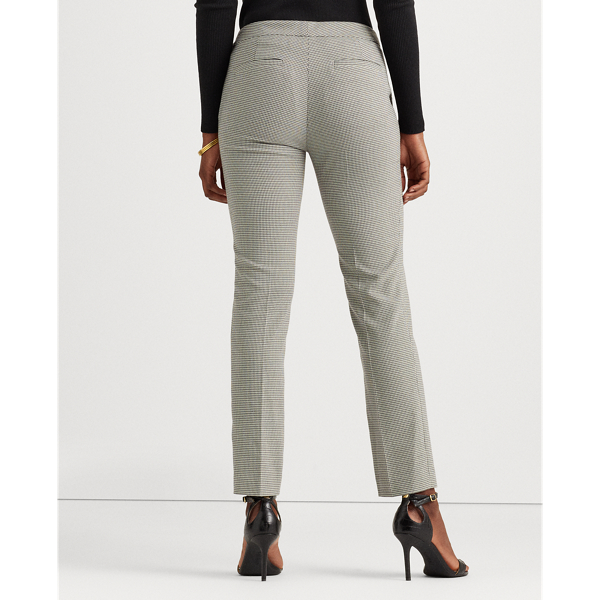 Grey/White Houndstooth Straight Ankle Trousers Lauren 4