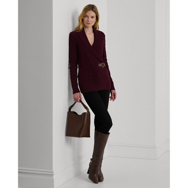 ローレン ラルフローレン LAUREN Ralph Lauren  Buckled Cotton Sweater レディース Sweaters Pur Lauren Ralph Lauren Women's Buckle-Trim Cotton-Blend Sweater