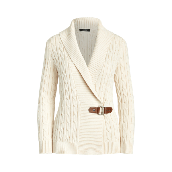 Lauren Ralph Lauren Buckled shops Cotton Cardigan