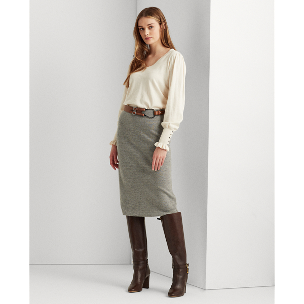 Herringbone Wool Pencil Skirt for Women Ralph Lauren® IN