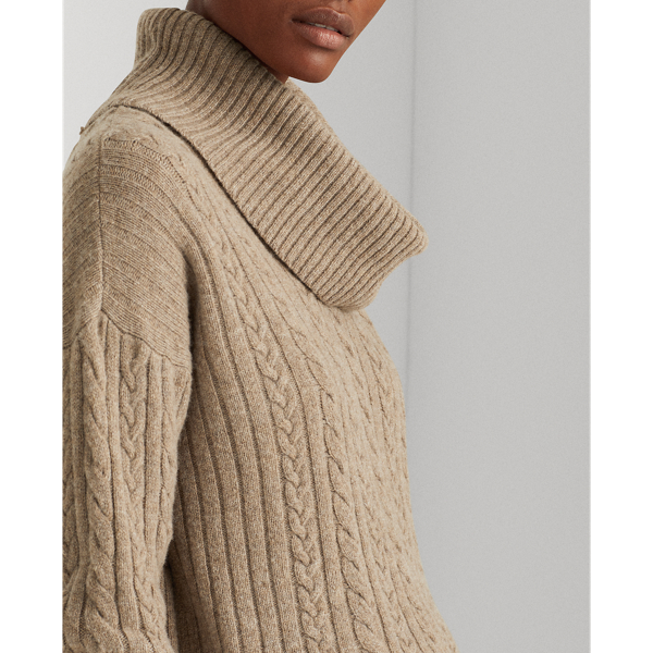 Truffle Heather Wool-Cashmere roll neck jumper Lauren 5