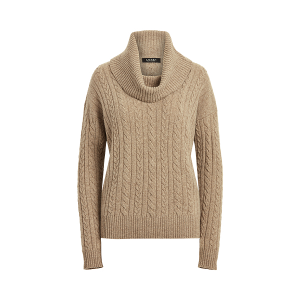 Truffle Heather Wool-Cashmere roll neck jumper Lauren 2