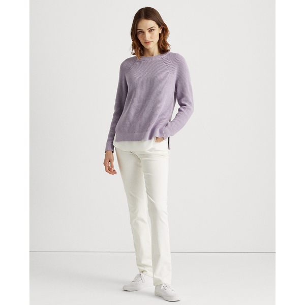 Dutch Lavender Layered Rib-Knit Sweater Lauren 4