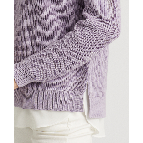 Dutch Lavender Layered Rib-Knit Sweater Lauren 6
