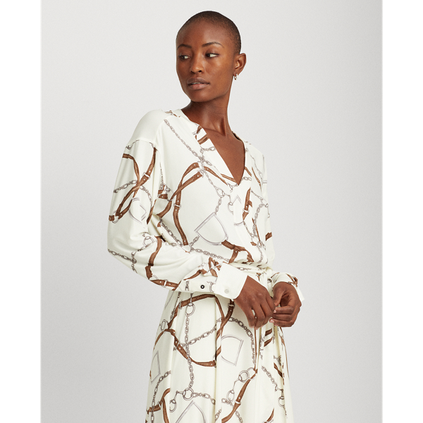 Print Jersey Dress Lauren em Pale Cream Multi 3