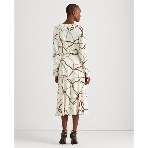 Print Jersey Dress Lauren em Pale Cream Multi 4