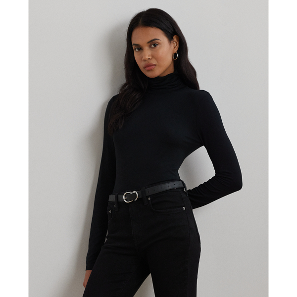 Polo Black Stretch Jersey Turtleneck Lauren 1