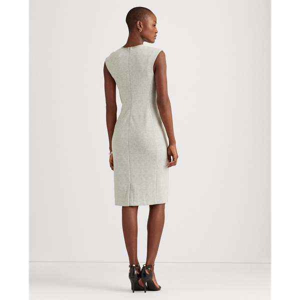 Pearl Grey/Mas Cream Glen Plaid Jacquard Dress Lauren 4