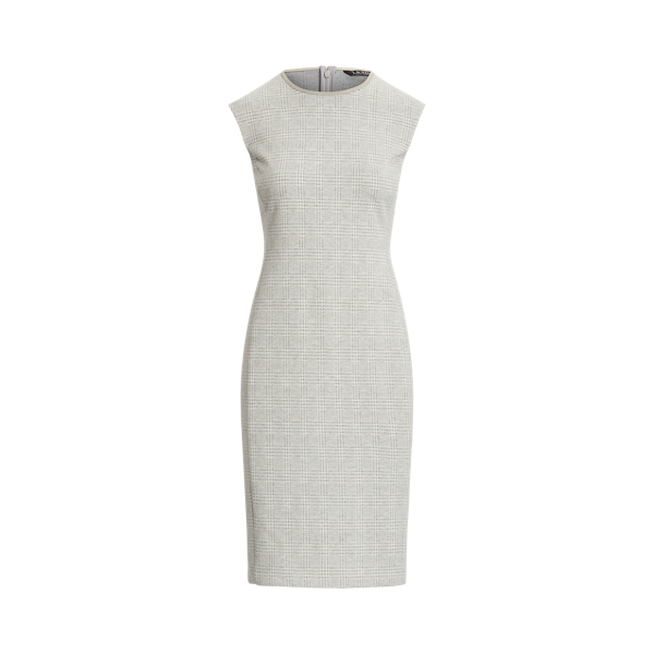 Pearl Grey/Mas Cream Glen Plaid Jacquard Dress Lauren 2
