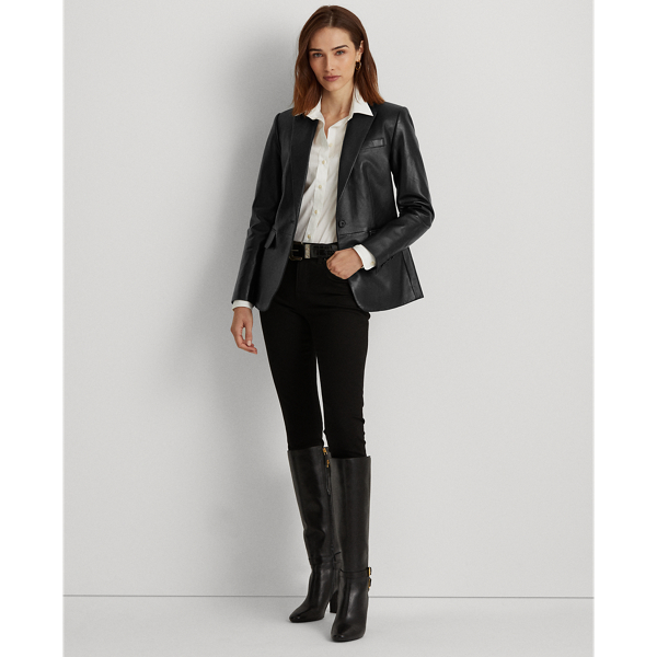 Polo Black Lambskin Blazer Lauren 4