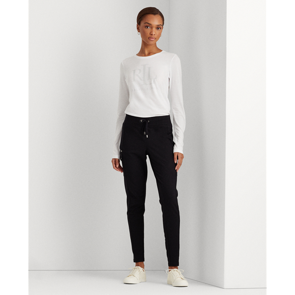 Top manga larga mezcla de algod&oacute;n Lauren en Blanco 4