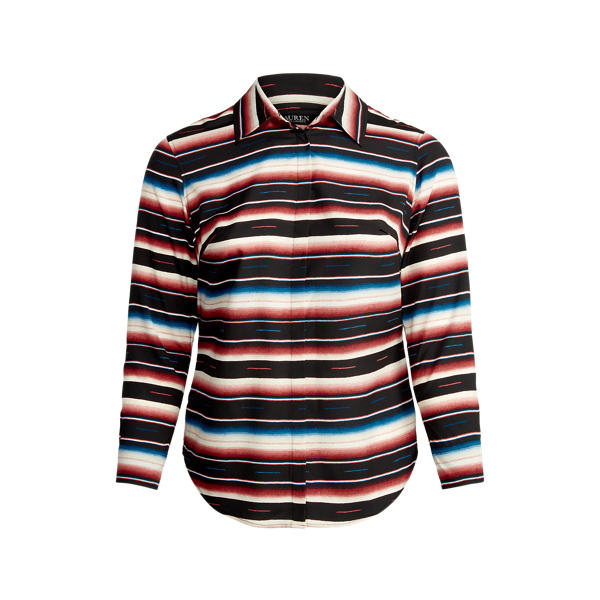 Camicia in cr&ecirc;pe a righe da coperta Lauren Woman in 1