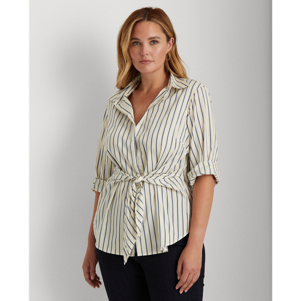 Waist-Tie Cotton Shirt