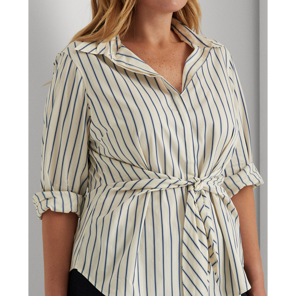 Waist-Tie Cotton Shirt