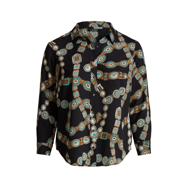 Chemise en cr&ecirc;pe &agrave; motif ceinture Lauren Woman en 1