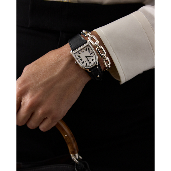 White Dial Small Steel &amp; Diamond Stirrup The Stirrup Collection 2