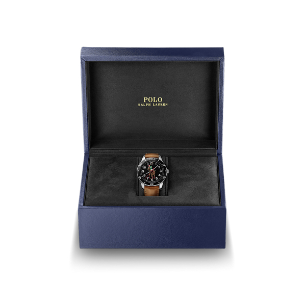 42 MM Polo Player Steel Black Dial