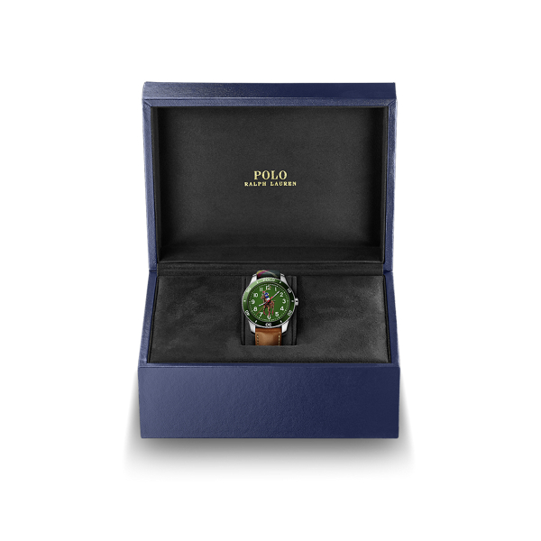 42 MM Polo Player Steel Green Dial