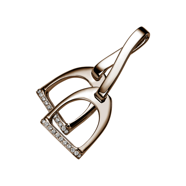 Pav&eacute; Double-Stirrup Pendant
