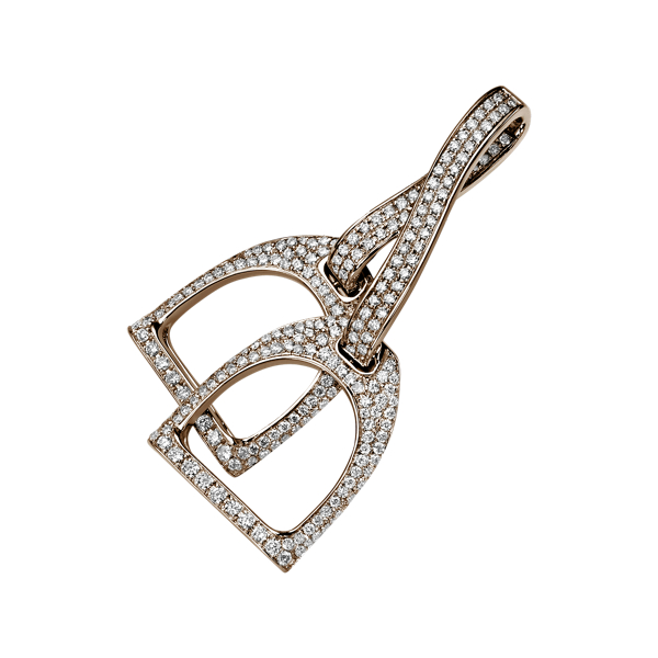 Pav&eacute; Double-Stirrup Pendant