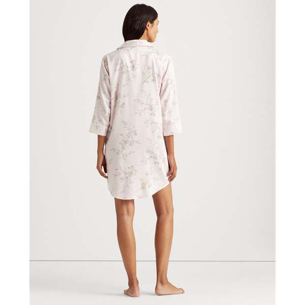 Pink Floral Floral Cotton Sleep Shirt Lauren 5