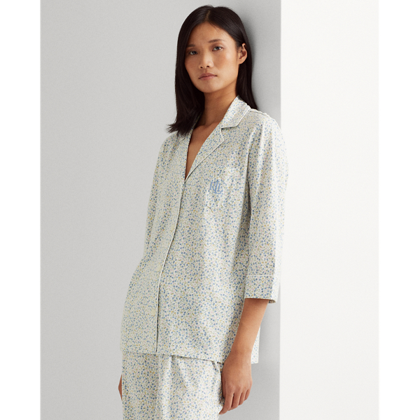 Ivory Floral 299 Logo Cotton-Blend Sleep Set Lauren 4