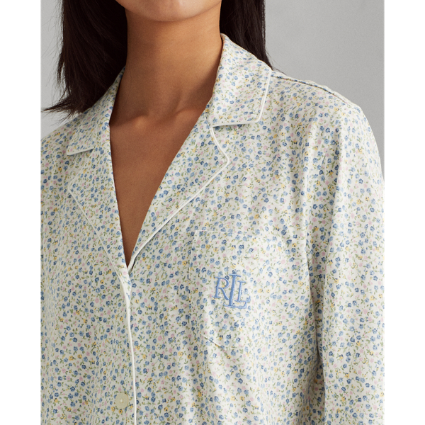 Ivory Floral 299 Logo Cotton-Blend Sleep Set Lauren 6