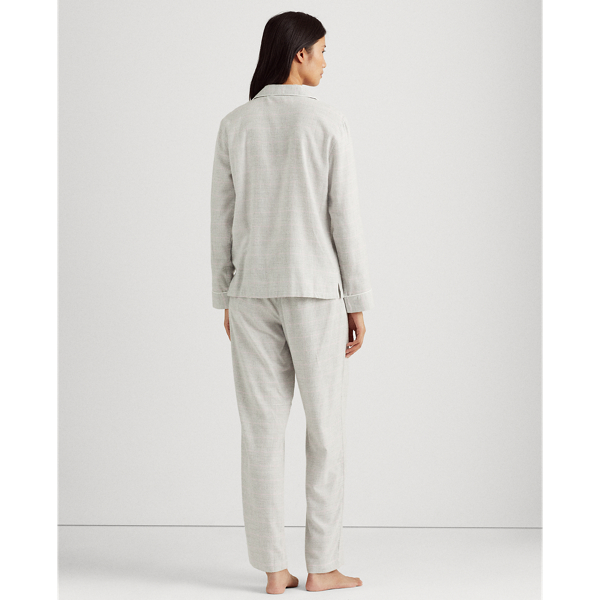 Grey Plaid Brushed Herringbone Sleep Set Lauren 5