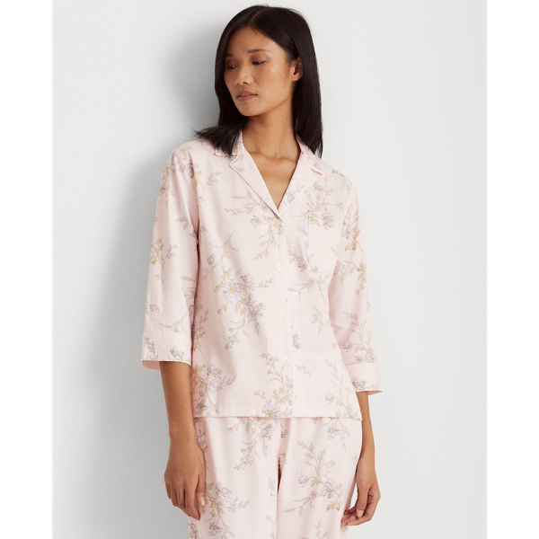 Pink Floral Floral Cotton-Blend Sleep Set Lauren 4