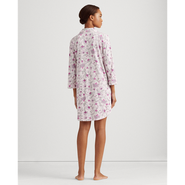 Pink Floral Floral Cotton Sleep Shirt Lauren 5